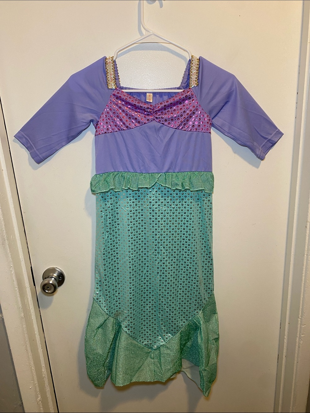 Girls Purple and Green Sparkle Mermaid Costume Dress